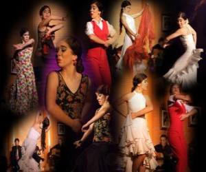 пазл Танцора фламенко. Фламенко берет свое начало в фольклоре народа цыган и популярной культуры Андалусии, Испания